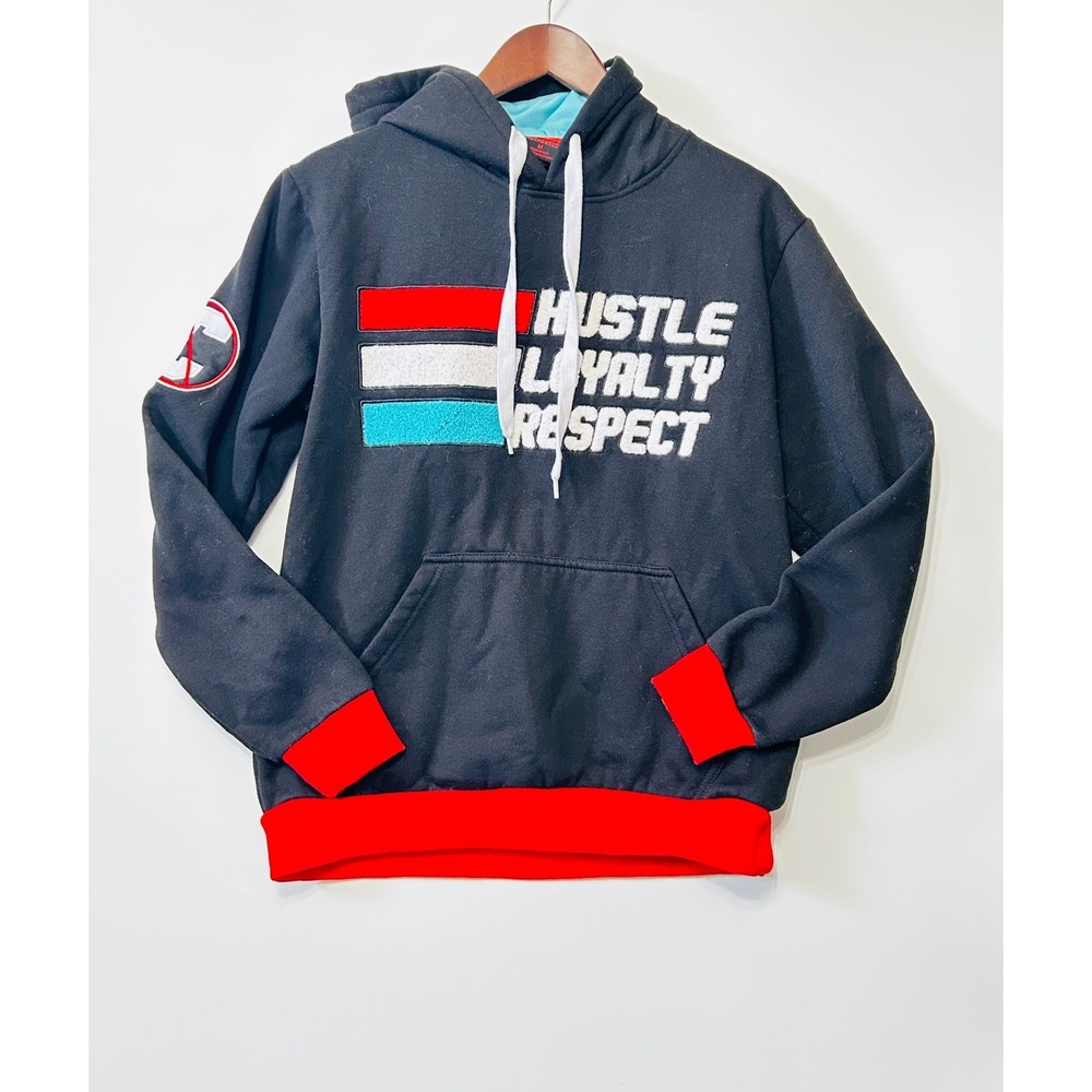WWE John Cena Hustle Loyalty Respect Hoodie Sweatshirt Black Mens M Fan Merch